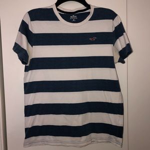 Hollister Blue Striped T-shirt Medium